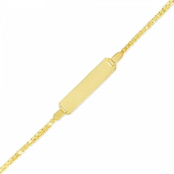 10K Yellow Gold Baby & Toddler Box Link ID Bracelet