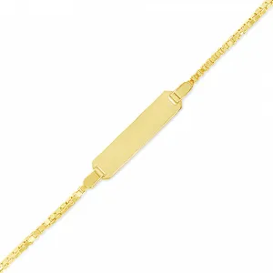 10K Yellow Gold Baby & Toddler Box Link ID Bracelet