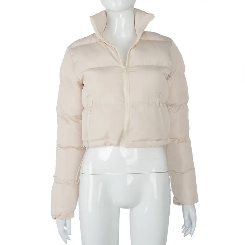 2023 Basic pockets simple plus size women's coats warm winter bubble coat women's thick puff jacket