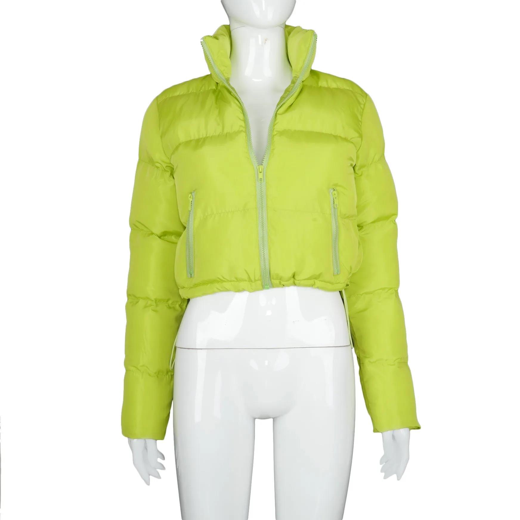 2023 Basic pockets simple plus size women's coats warm winter bubble coat women's thick puff jacket