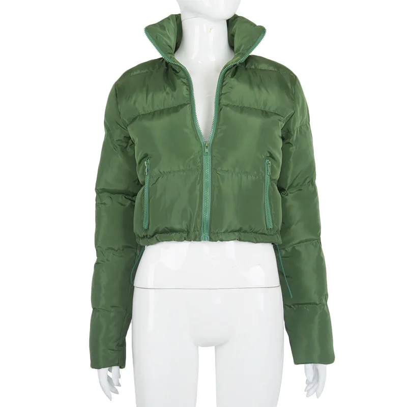 2023 Basic pockets simple plus size women's coats warm winter bubble coat women's thick puff jacket
