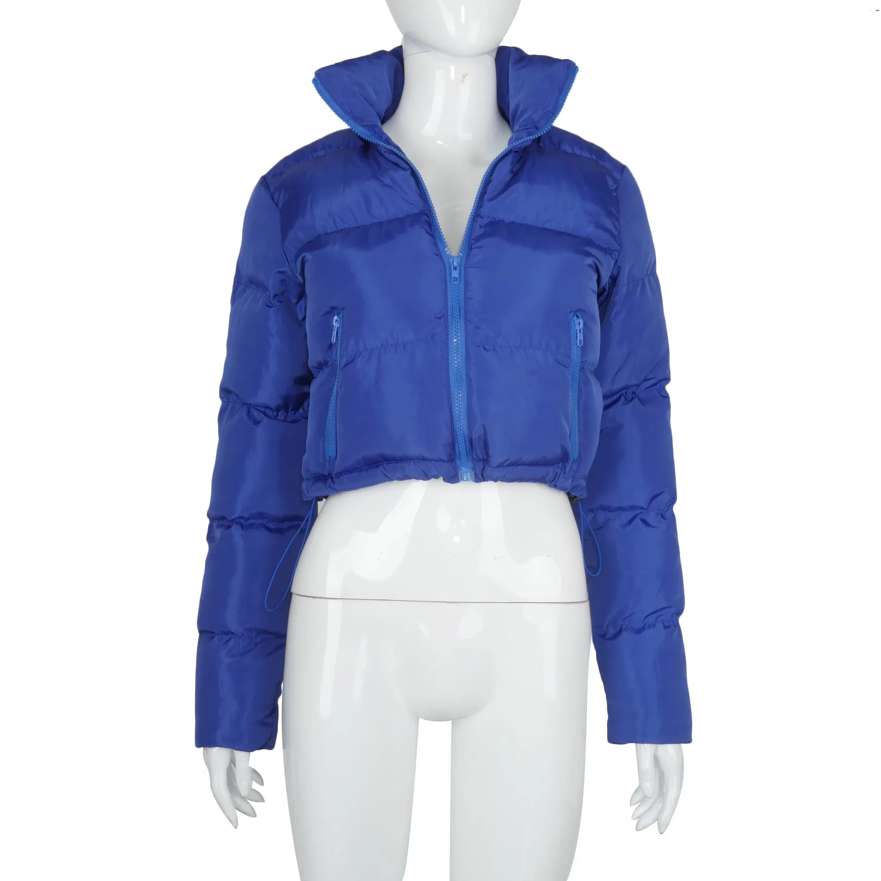 2023 Basic pockets simple plus size women's coats warm winter bubble coat women's thick puff jacket