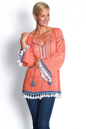 Amberley Top in Tangerine