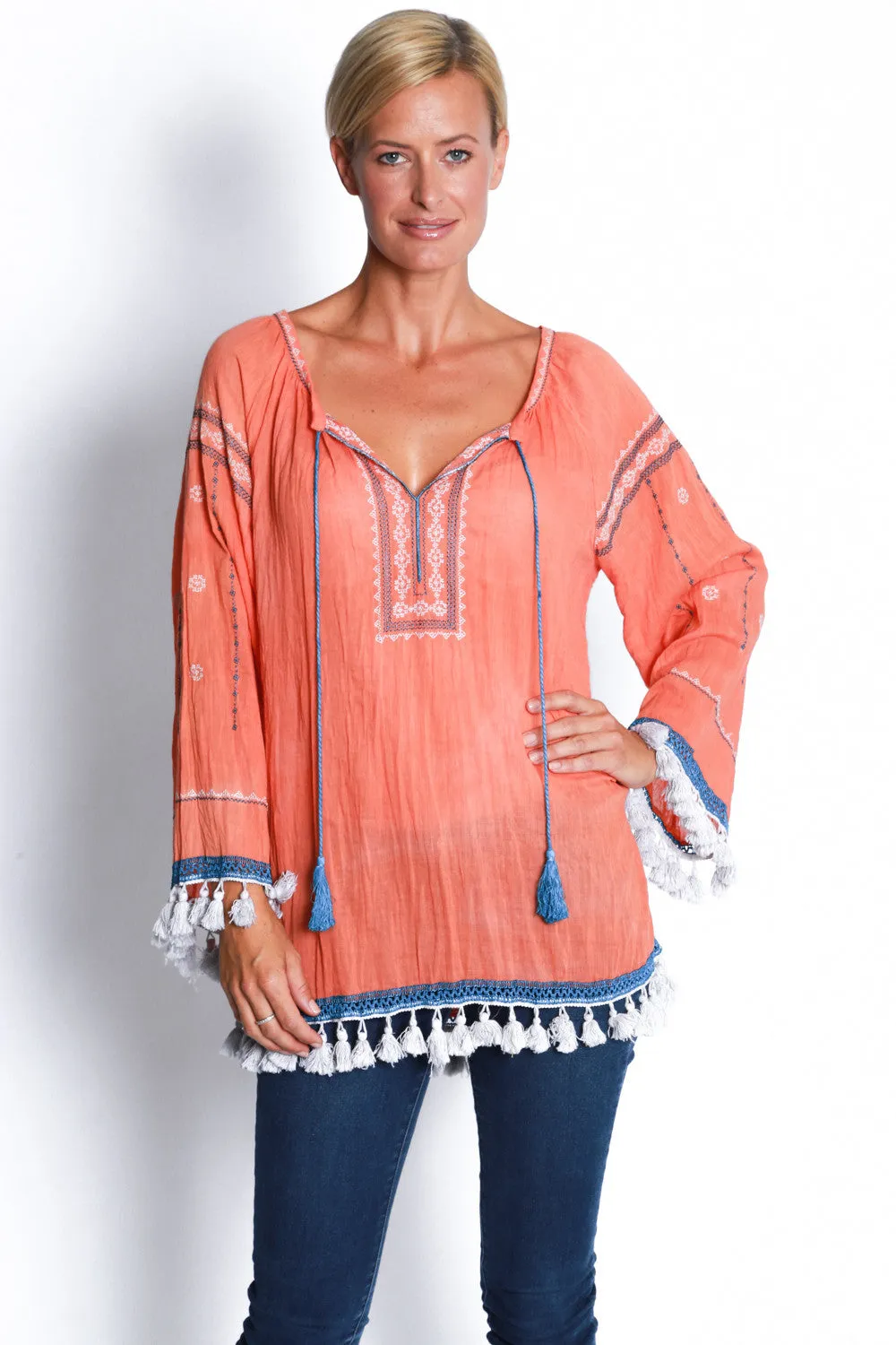 Amberley Top in Tangerine