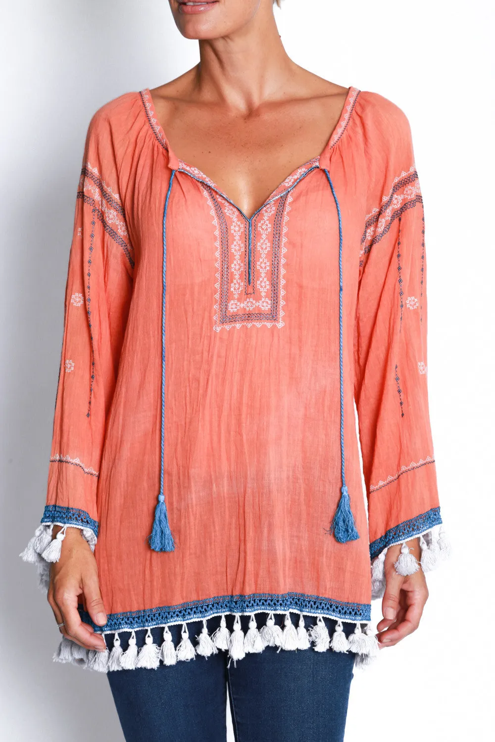Amberley Top in Tangerine