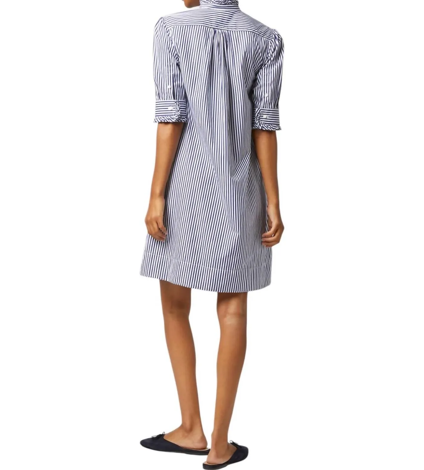 Ann Mashburn - Elbow-Sleeved Frill Dress