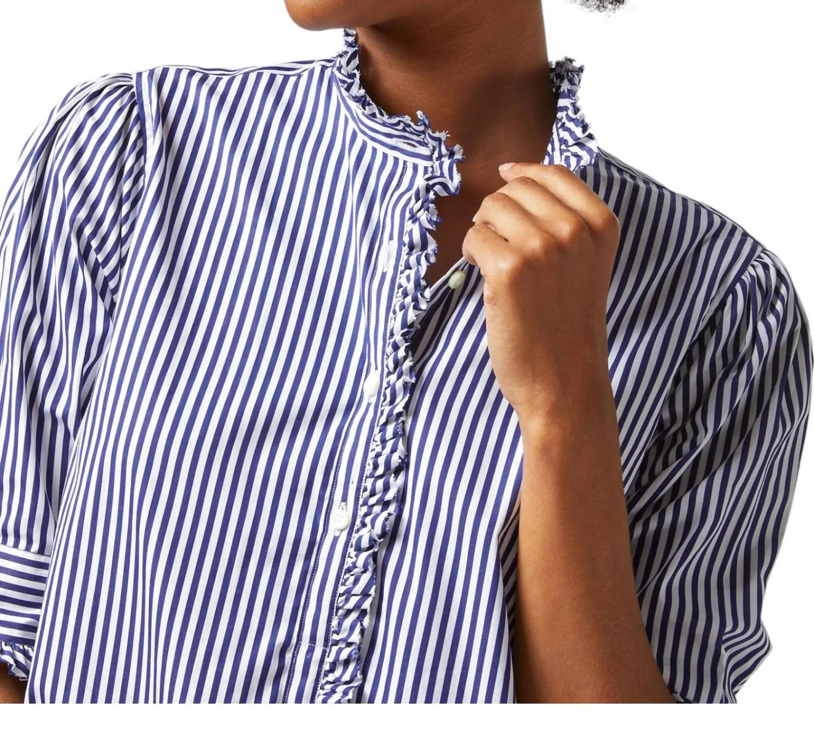 Ann Mashburn - Elbow-Sleeved Frill Dress