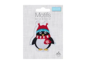 Christmas Motifs - Iron -On & Sew-On Patch PENGUIN