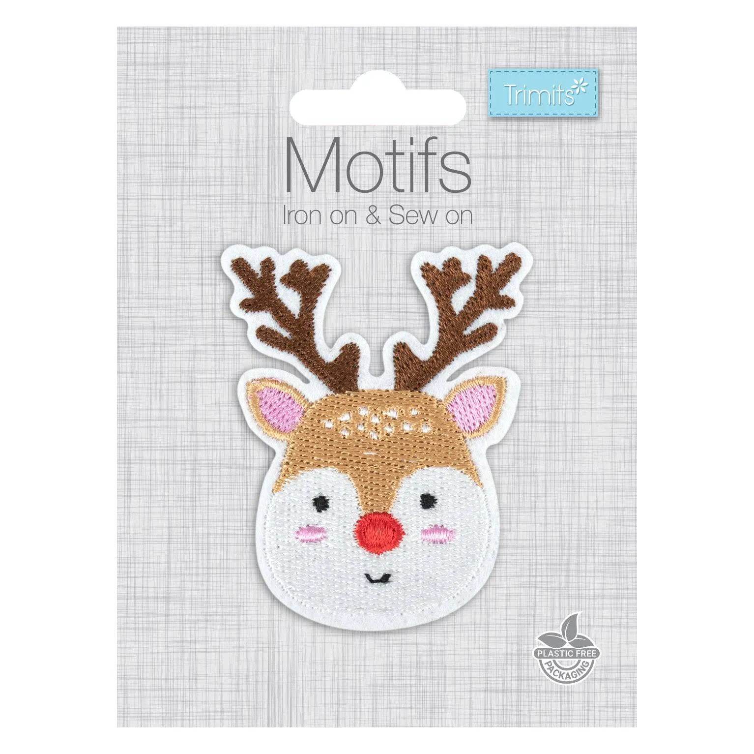 Christmas Motifs - Iron -On & Sew-On Patch REINDEER