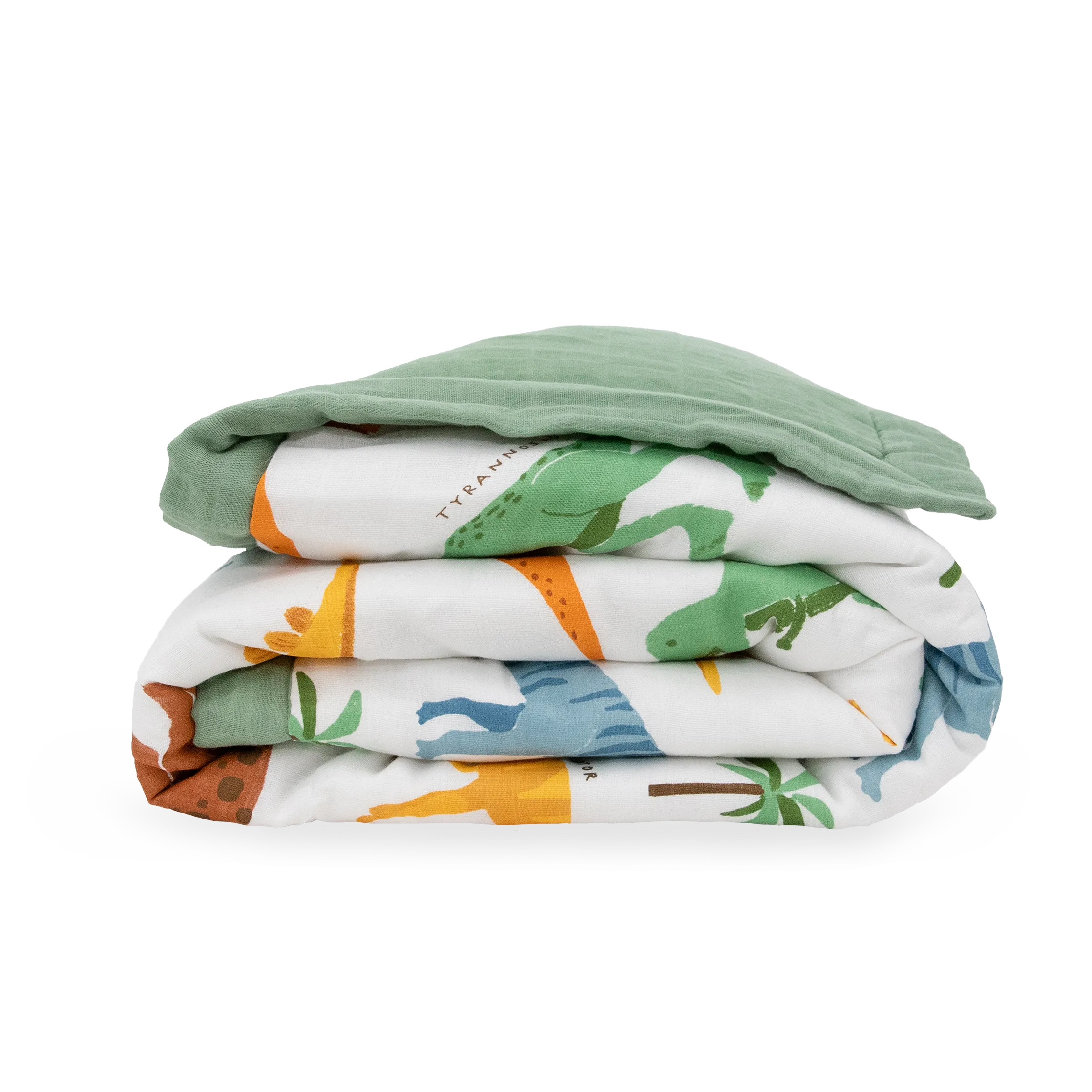 Cotton Muslin Toddler Comforter - Dino Names
