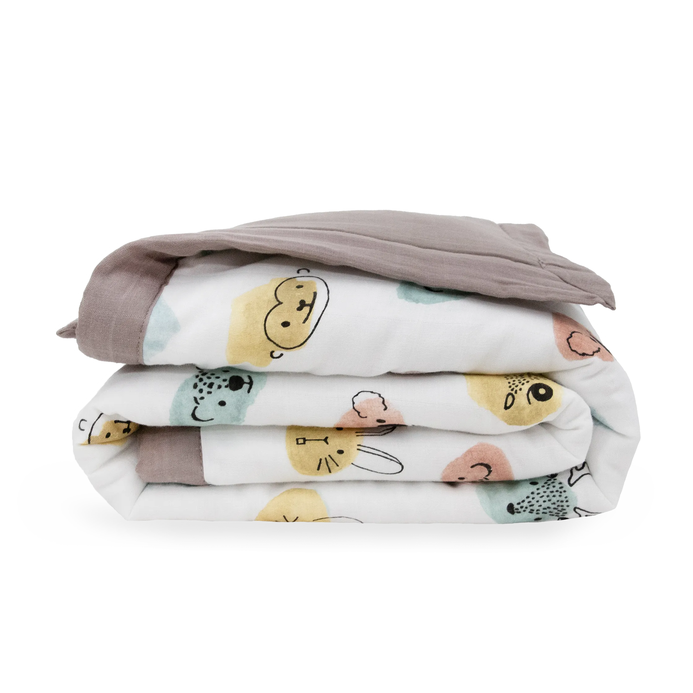 Cotton Muslin Toddler Comforter - Watercolor Critters