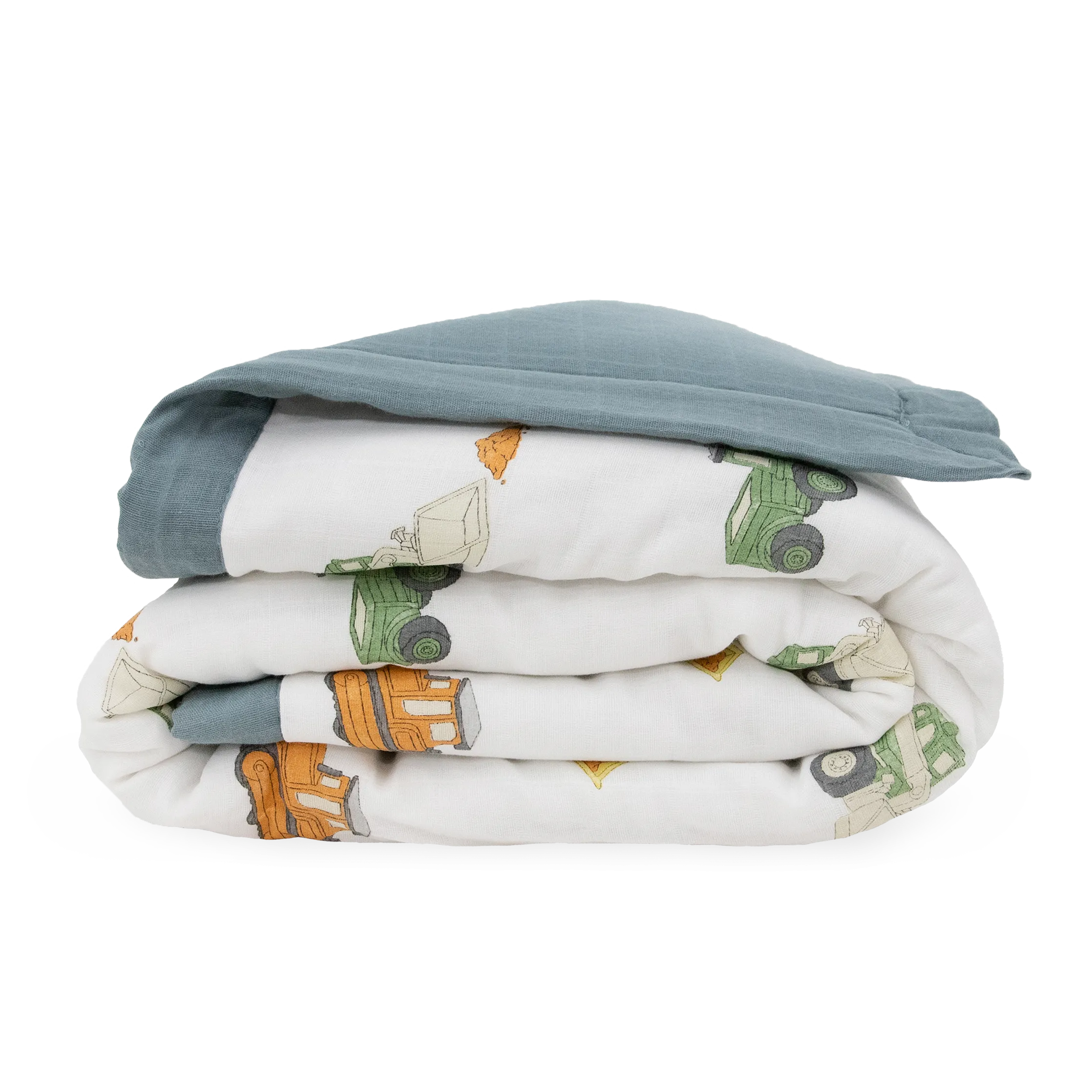 Cotton Muslin Toddler Comforter - Work Trucks