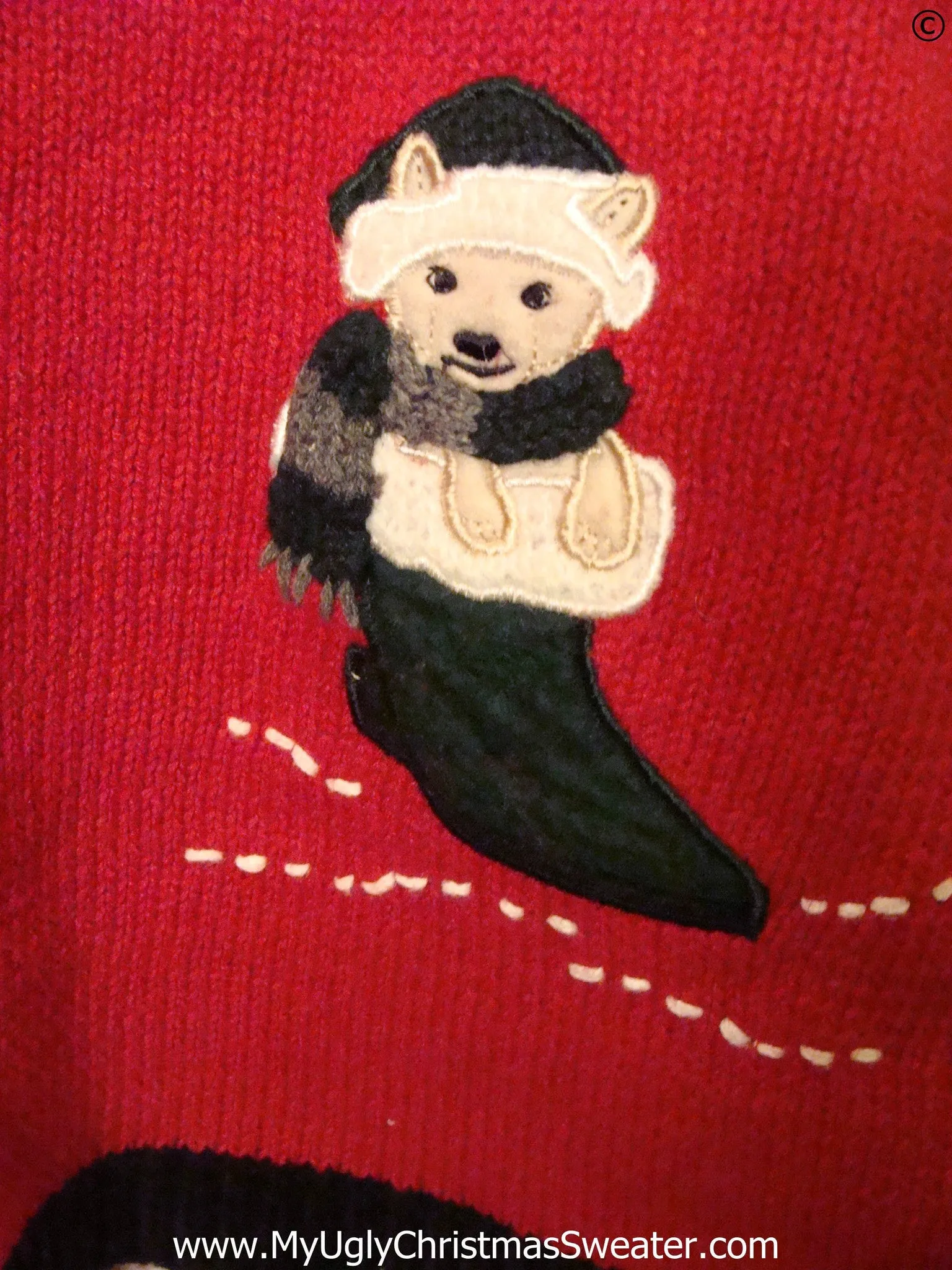 Dog Puppy Lovers Red Festive Christmas Sweater