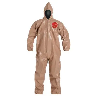DuPont™ Tychem CPF3 Coveralls with attached Hood and Socks, Tan, 3X-Large, C3122T-3X