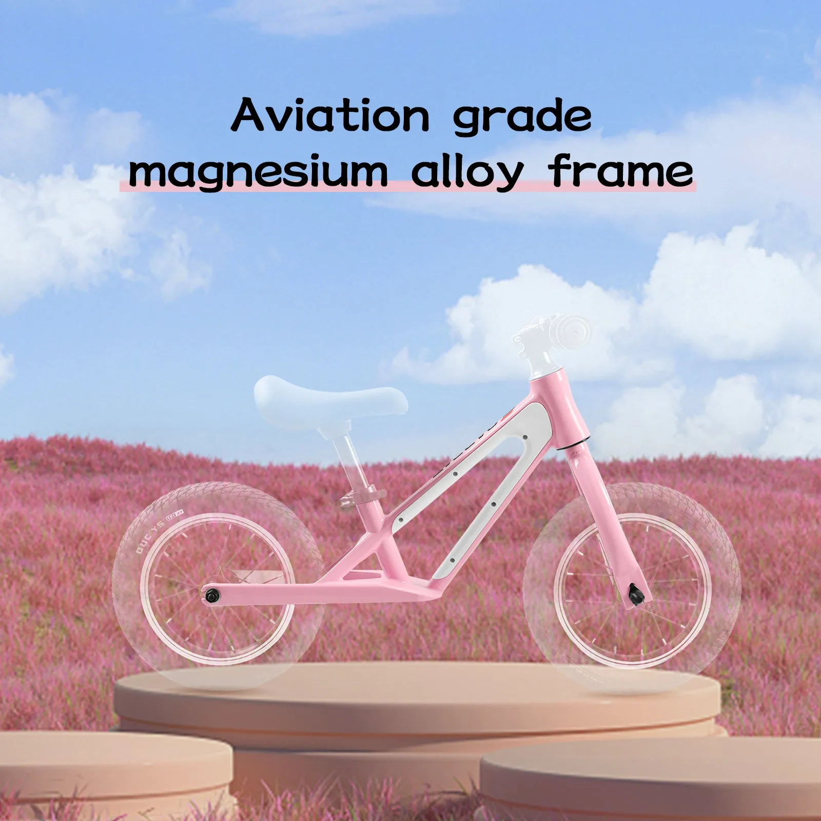 ECARPAT Balance Bike, Magnesium Alloy Frame Toddler Bike,Lightweight Sport Training Bicycle with 12" Rubber Foam Tires,Adjustable Seat for Kids Ages 1-5 Years Old.