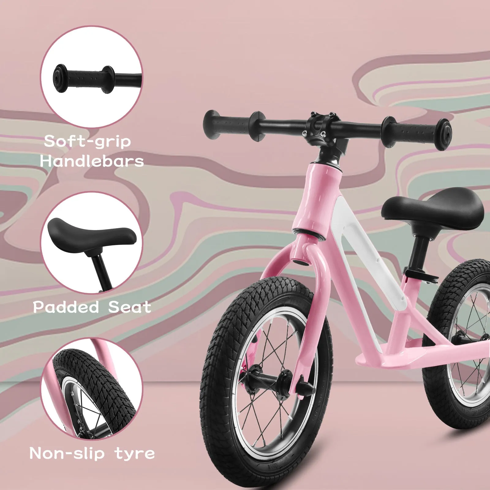 ECARPAT Balance Bike, Magnesium Alloy Frame Toddler Bike,Lightweight Sport Training Bicycle with 12" Rubber Foam Tires,Adjustable Seat for Kids Ages 1-5 Years Old.