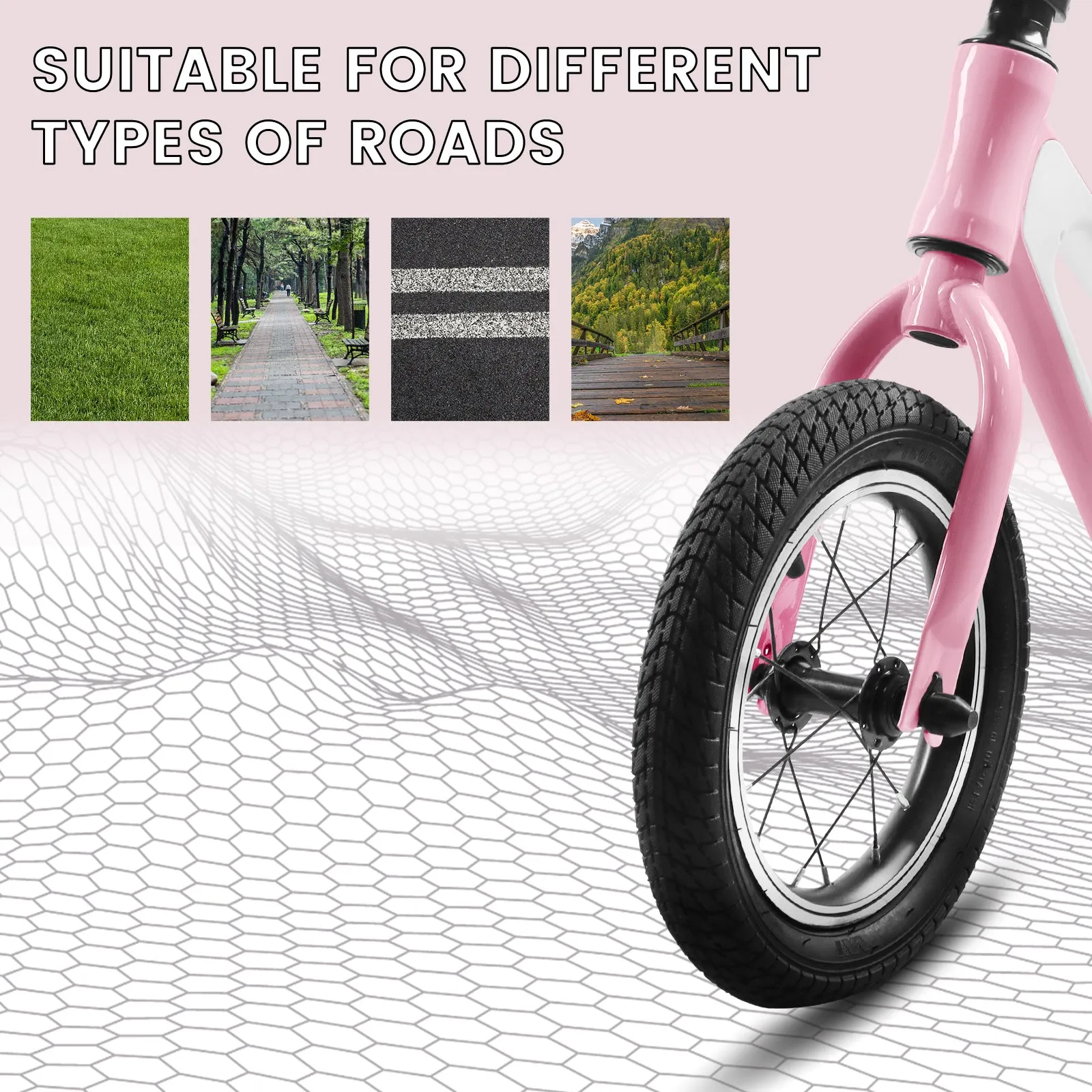 ECARPAT Balance Bike, Magnesium Alloy Frame Toddler Bike,Lightweight Sport Training Bicycle with 12" Rubber Foam Tires,Adjustable Seat for Kids Ages 1-5 Years Old.