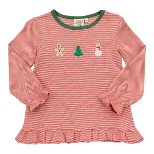 Frosty's Merry Trio Ruffle Top