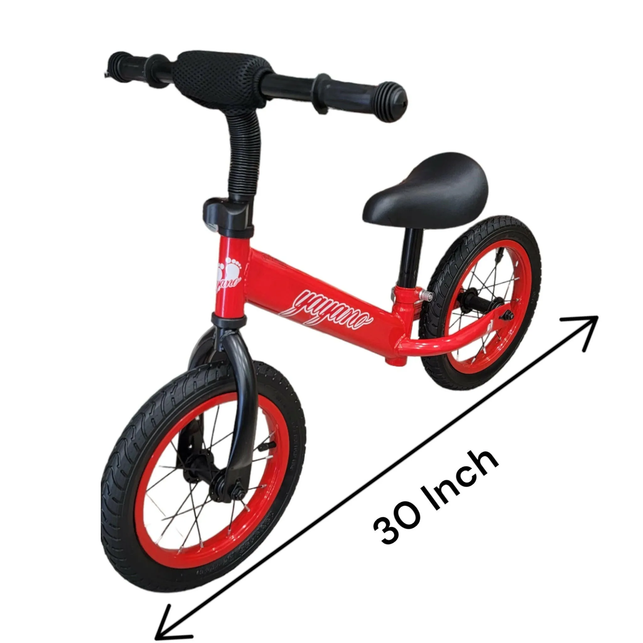 Kid Toddler Balance Bicycle Bike 12 Inch With Leather Adjustable Seat And Handlebar Lightweight
