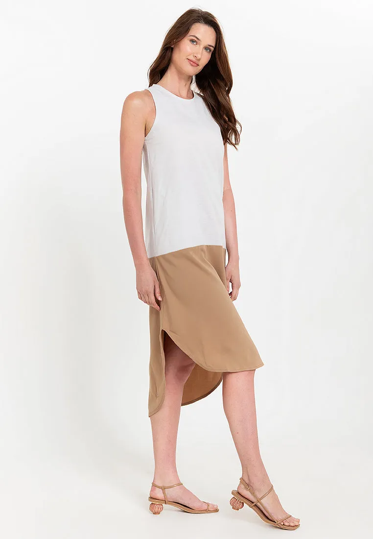 Liora Two-Tone Sleeveless Cotton Short Dress