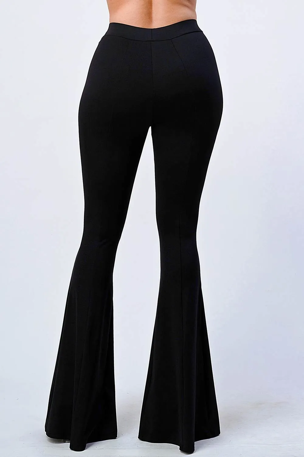 LUXE ELASTIC WAIST SLIT WIDE PANTS