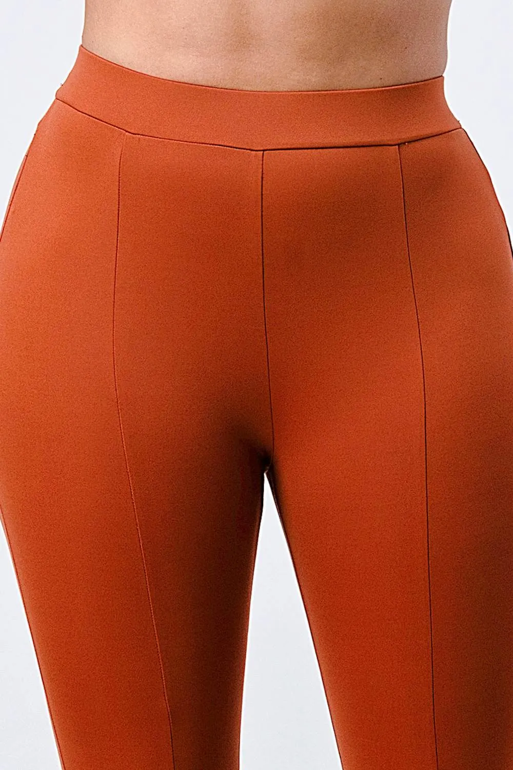 LUXE ELASTIC WAIST SLIT WIDE PANTS