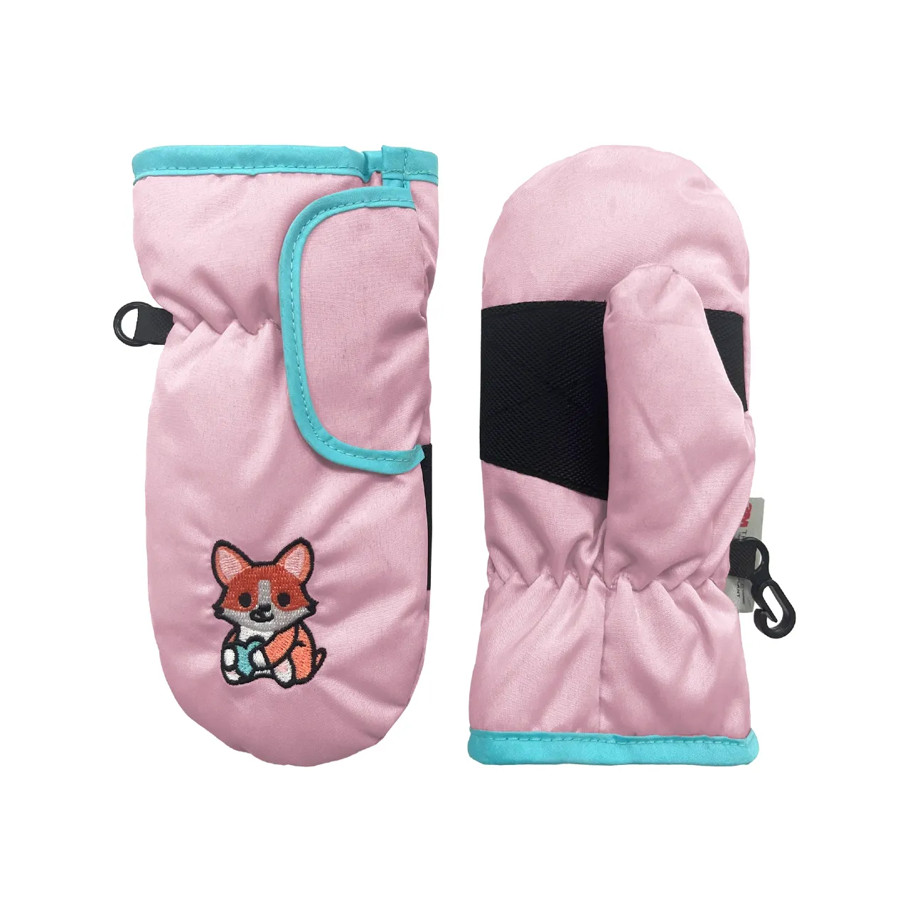 Microfiber Ski Mitten with Embroidered Patterns - Toddler