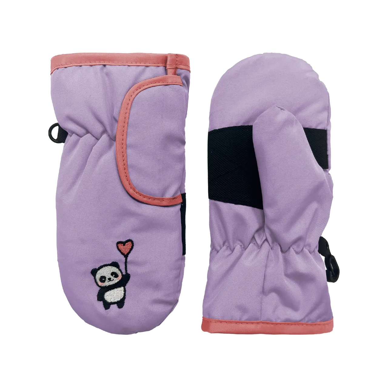 Microfiber Ski Mitten with Embroidered Patterns - Toddler