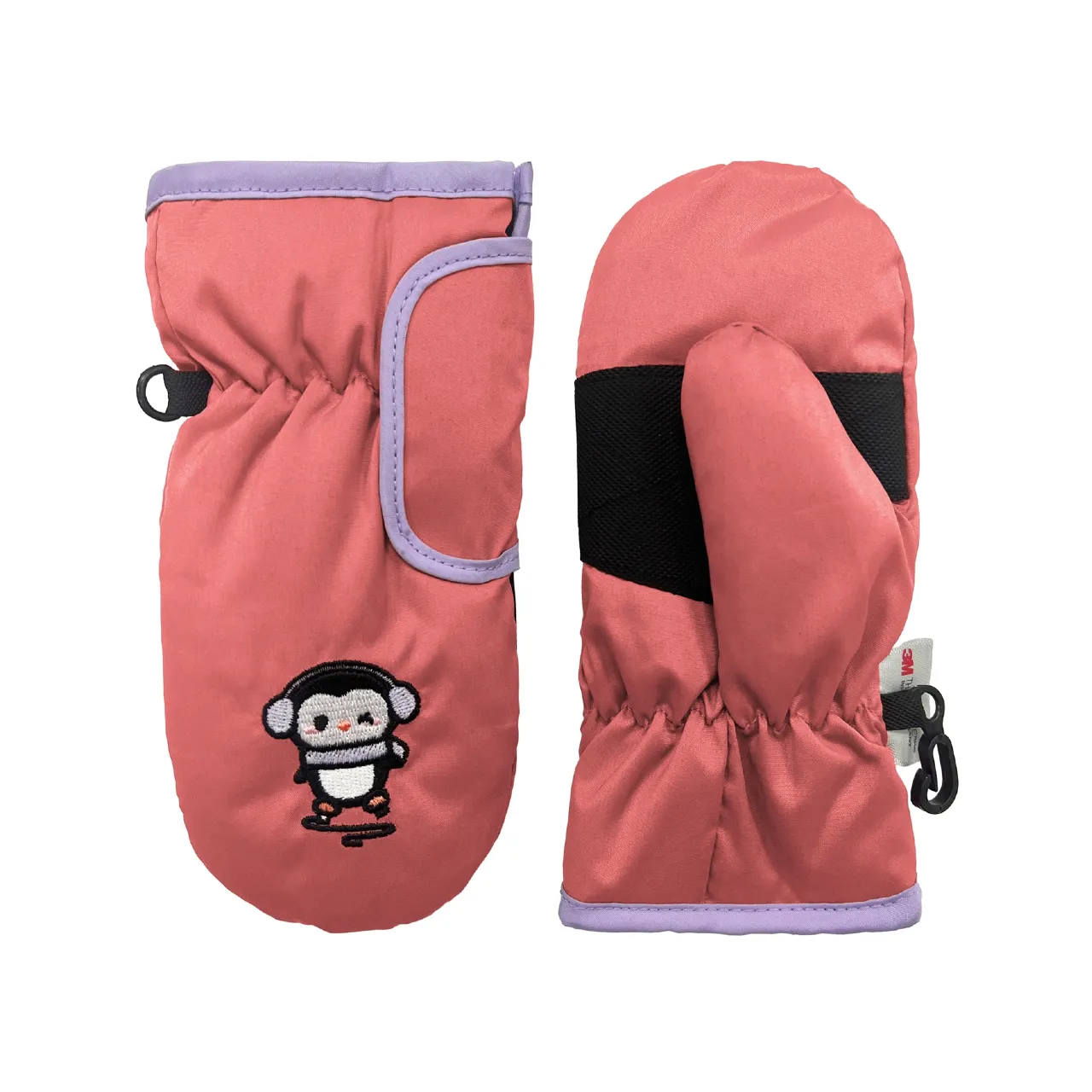 Microfiber Ski Mitten with Embroidered Patterns - Toddler