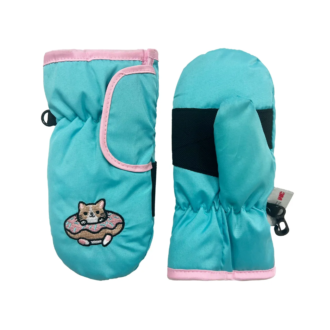 Microfiber Ski Mitten with Embroidered Patterns - Toddler