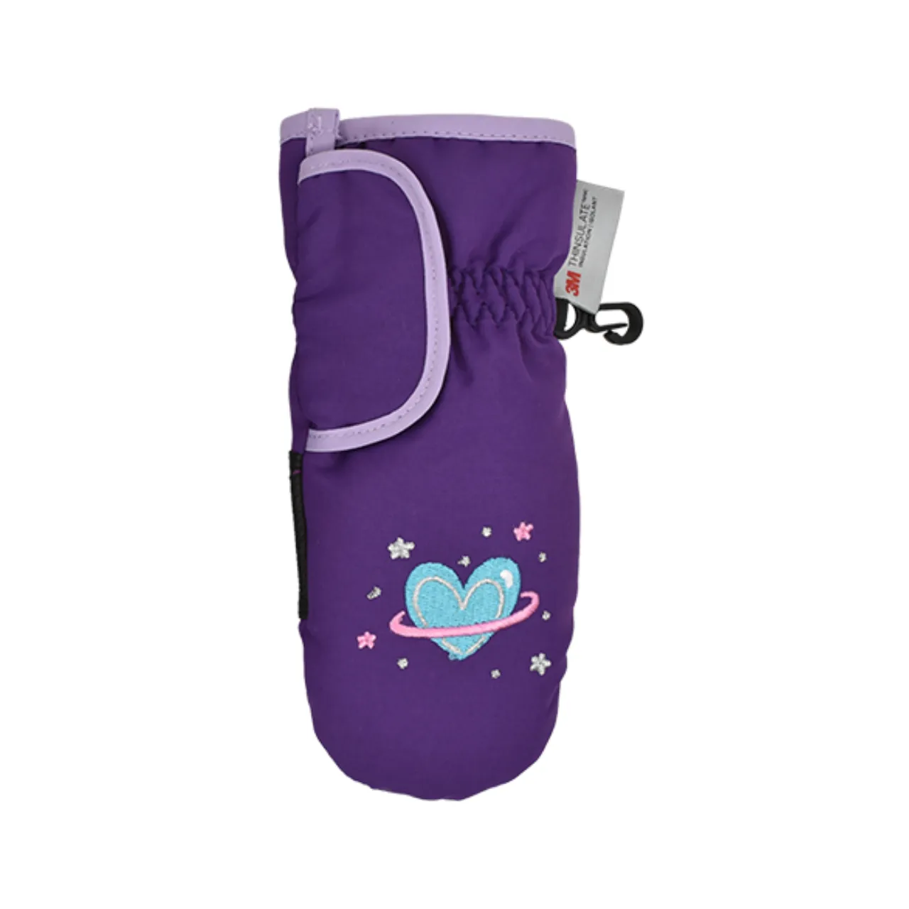 Microfiber Ski Mitten with Embroidered Patterns - Toddler
