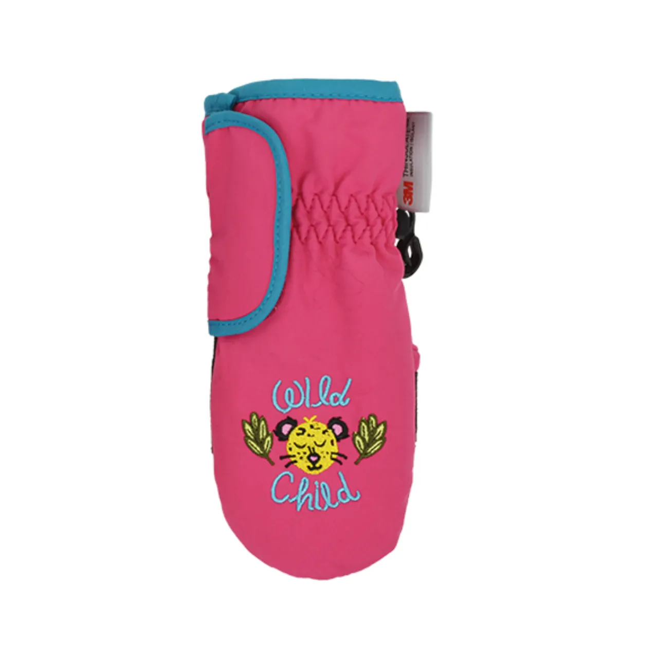 Microfiber Ski Mitten with Embroidered Patterns - Toddler