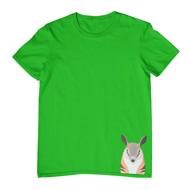 Numbat Face Hem Print Childrens T-Shirt (Various Colours)