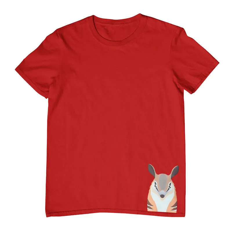 Numbat Face Hem Print Childrens T-Shirt (Various Colours)