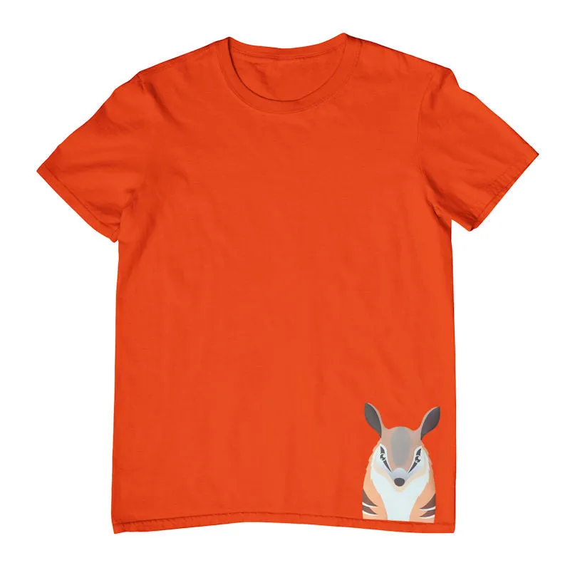 Numbat Face Hem Print Childrens T-Shirt (Various Colours)