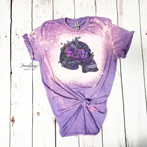 Purple Dark Floral Skull Shirt