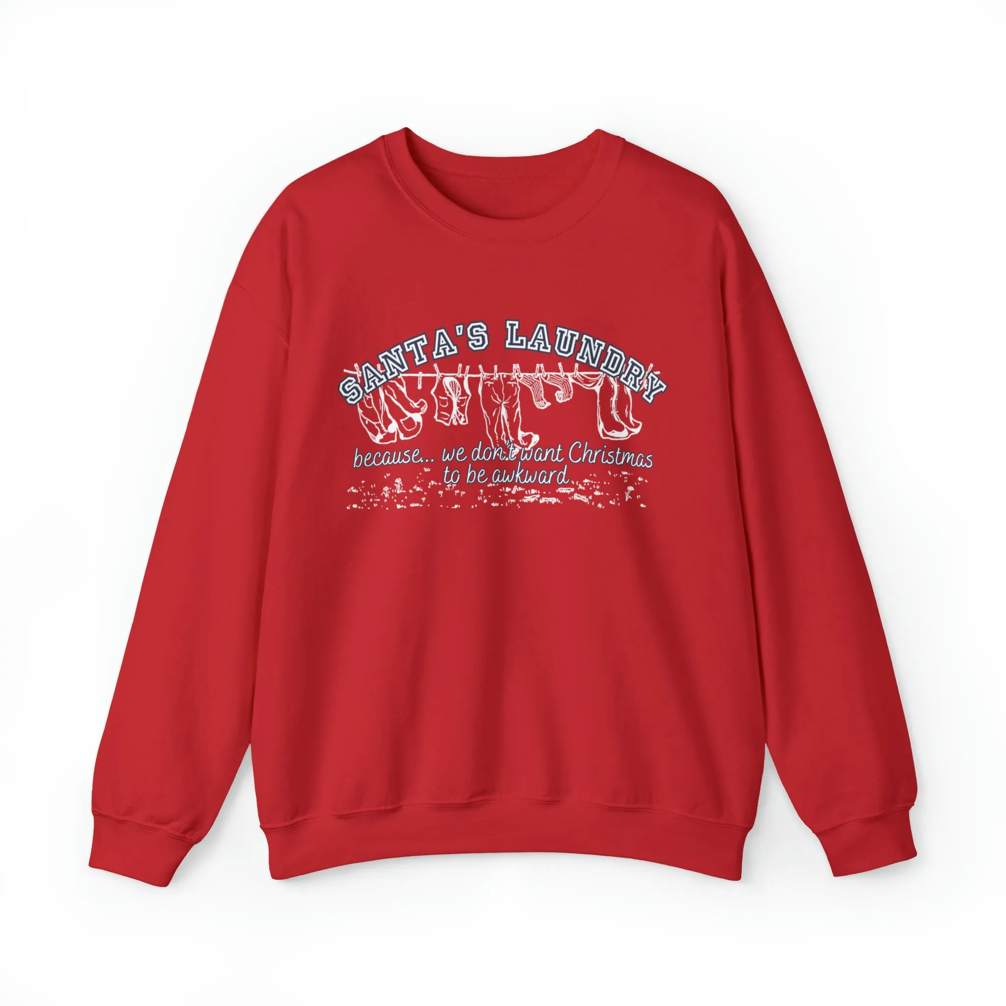 Santa's Laundry Collection: Fun and Quirky Christmas-Themed Women's Sweatshirt