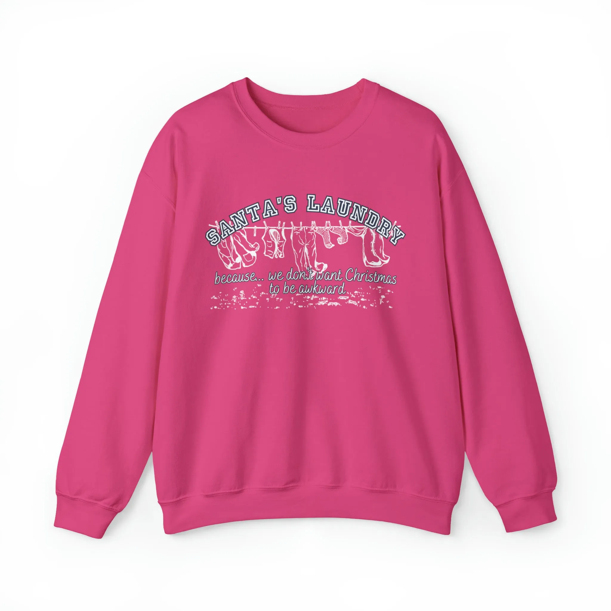 Santa's Laundry Collection: Fun and Quirky Christmas-Themed Women's Sweatshirt