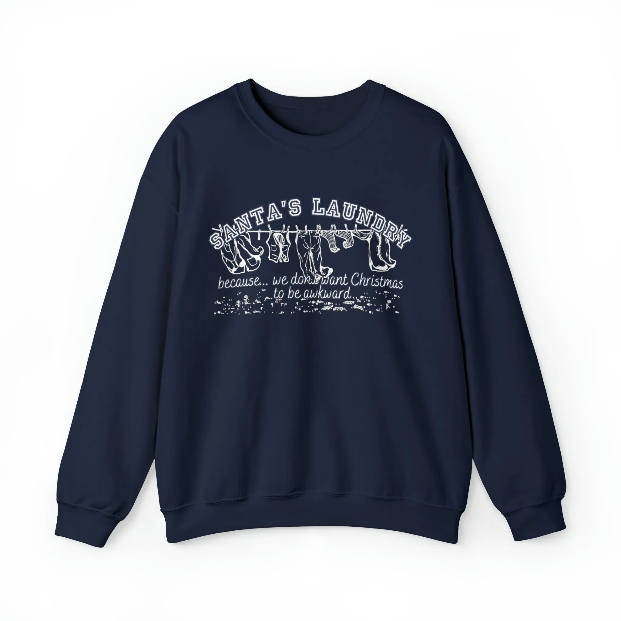 Santa's Laundry Collection: Fun and Quirky Christmas-Themed Women's Sweatshirt