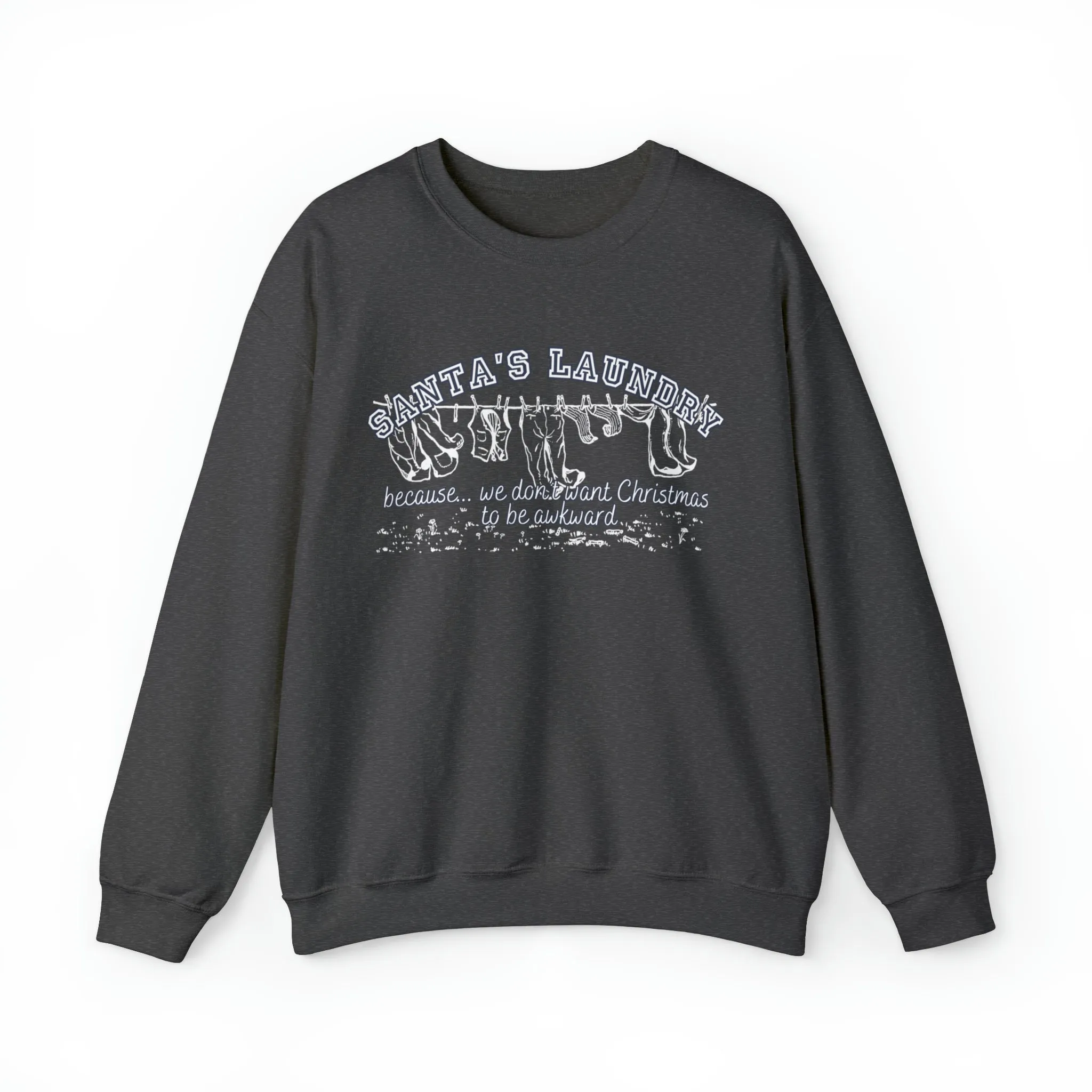Santa's Laundry Collection: Fun and Quirky Christmas-Themed Women's Sweatshirt