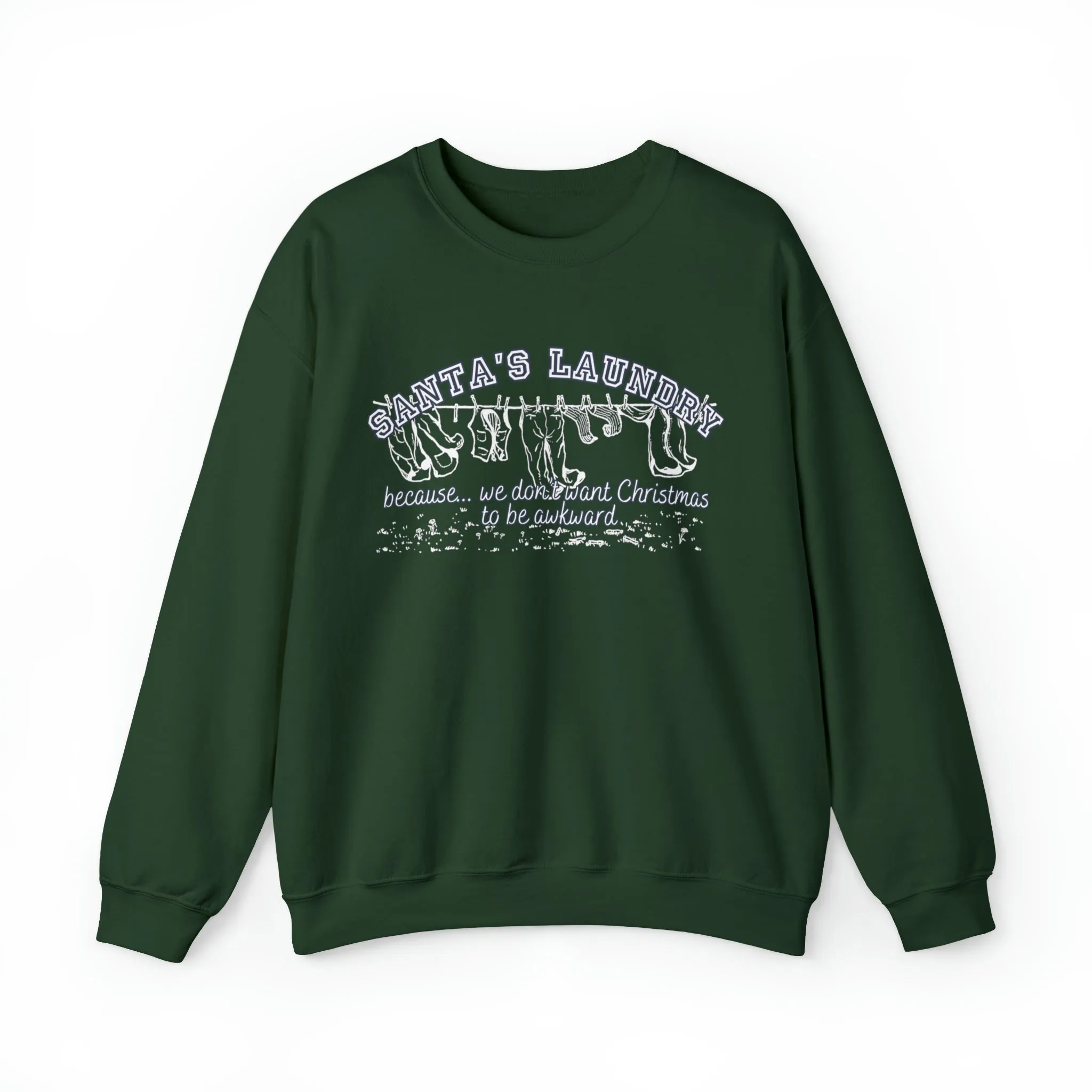 Santa's Laundry Collection: Fun and Quirky Christmas-Themed Women's Sweatshirt