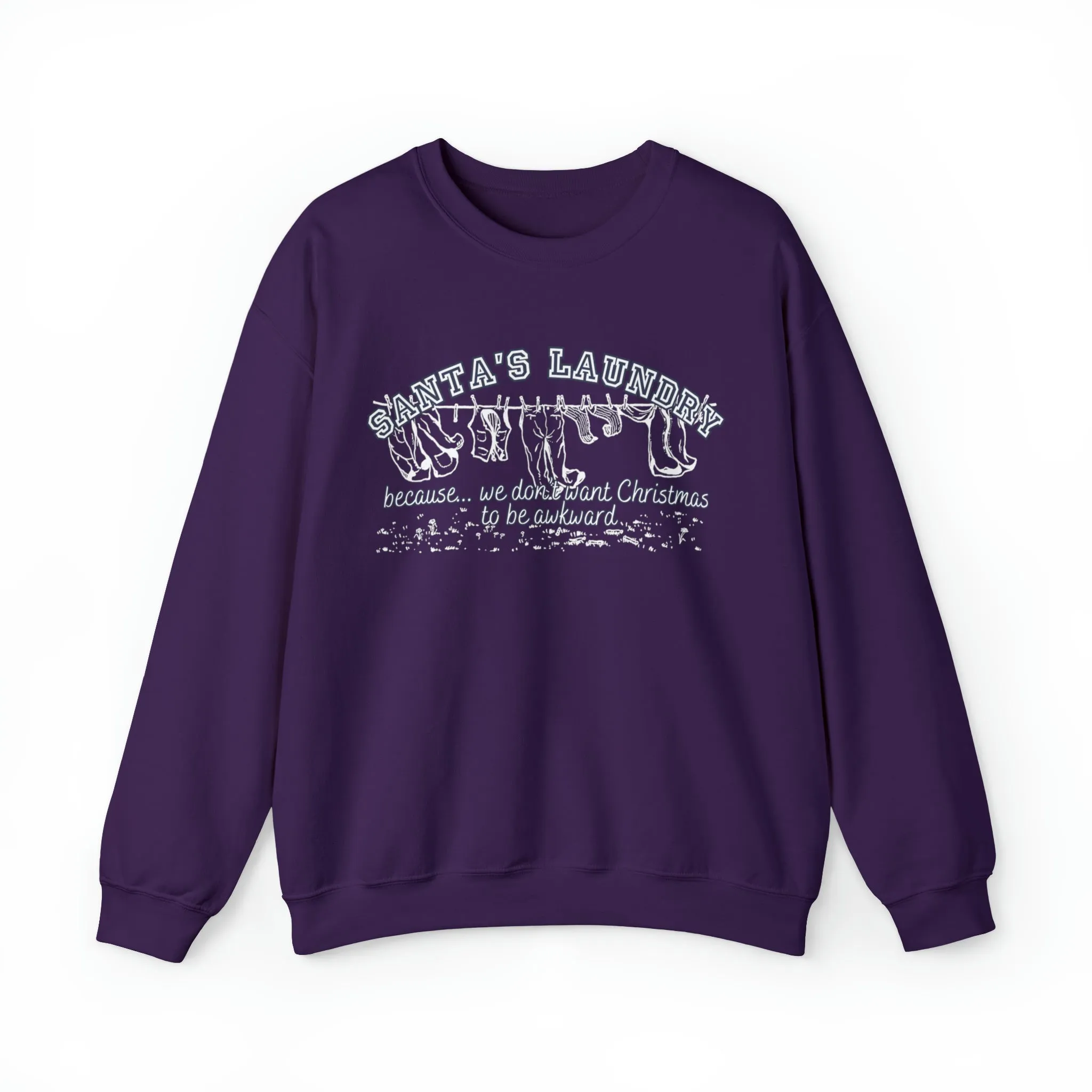 Santa's Laundry Collection: Fun and Quirky Christmas-Themed Women's Sweatshirt