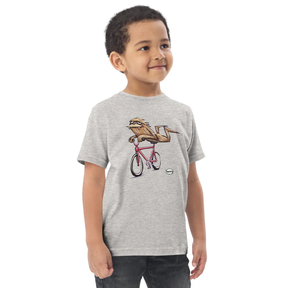 Sasquatch Riding a Bike Toddler T-Shirt | Wearable Art by Seattle Mural Artist Ryan "Henry" Ward