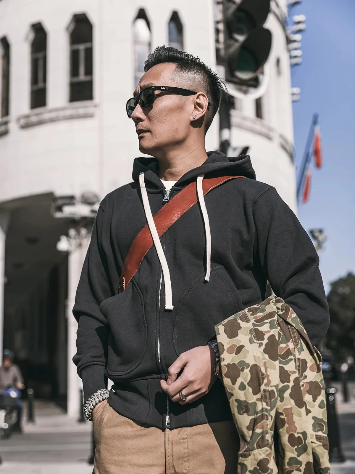 Solid Cotton Hooded Sweatshirts - Full Zip Hoodies for Men