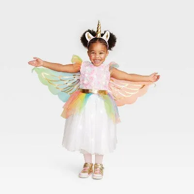 Toddler Light Up Rainbow Unicorn Halloween Costume Dress with Headpiece 4-5T - Hyde & EEK! Boutique