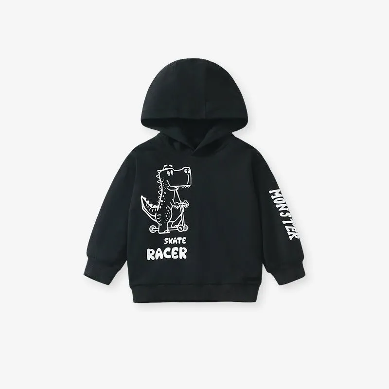 Toddler/Kid Boy's Dinosaur Black Sweatshirt with Pants Set