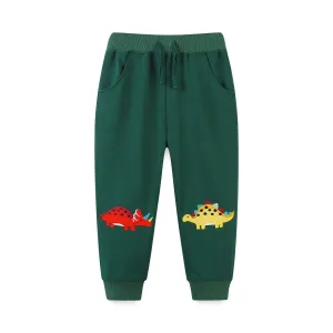 Toddler/Kid Boy's Dinosaur Design Green Casual Pants