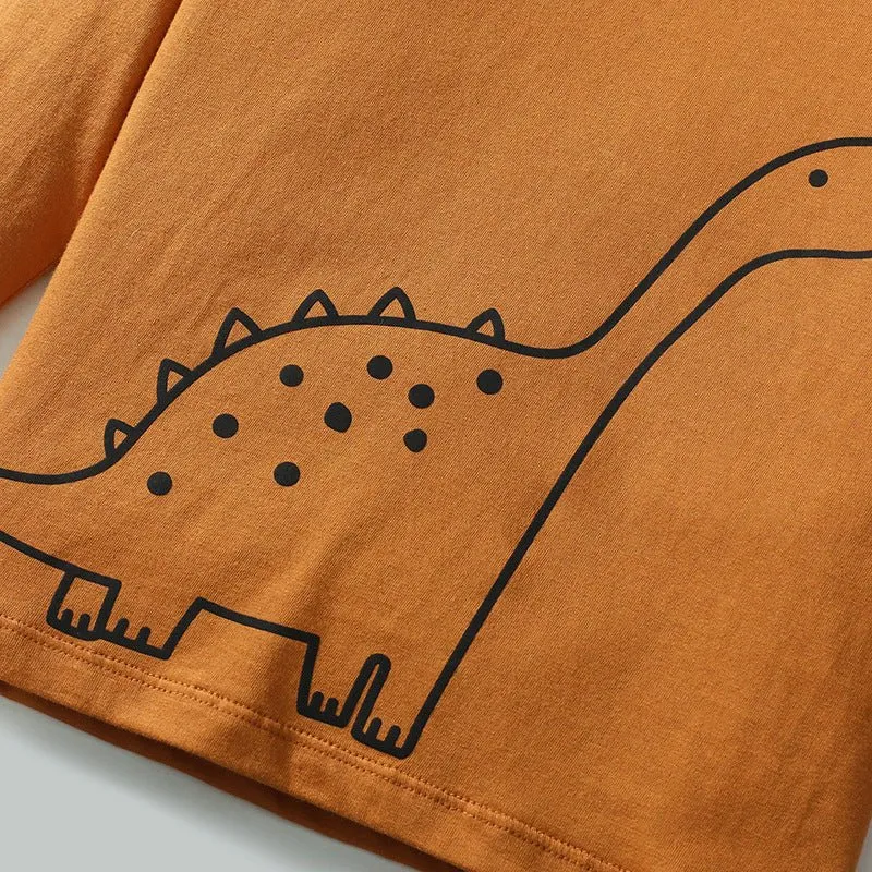 Toddler/Kid Boy's Long Sleeve Cutie Dino Print Design Tee with Pants Set