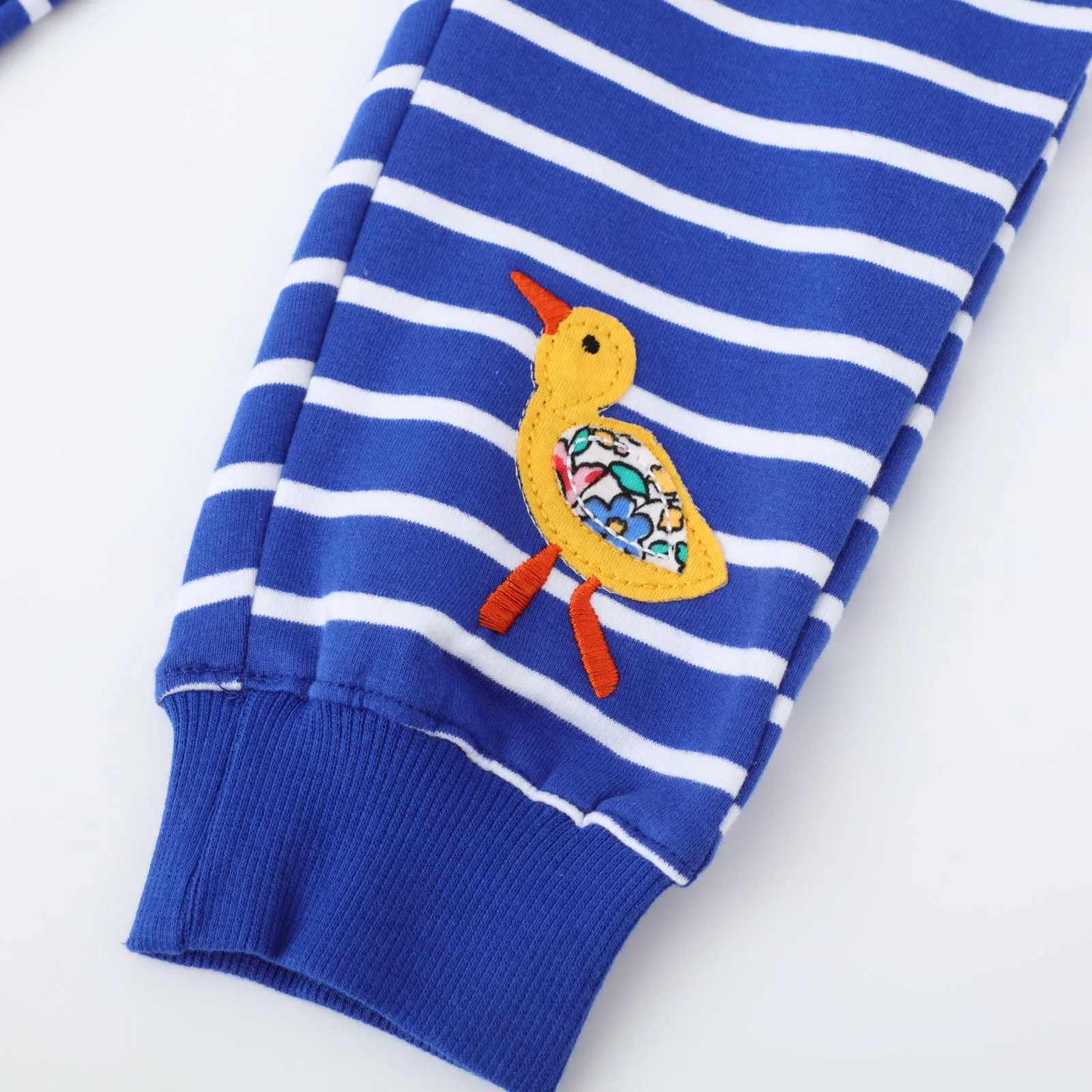 Toddler/Kid Girl's Blue Striped Pants with Animal Design