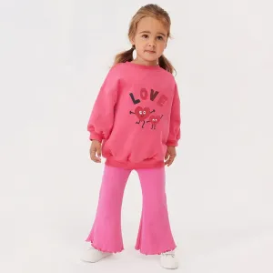 Toddler/Kid Girl's Love Design Sweatshirt with Pants Set